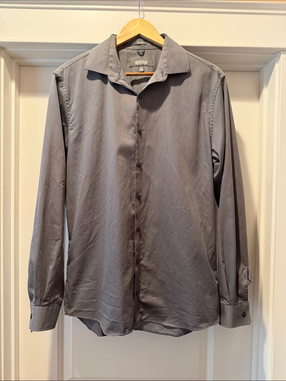 Men's Gray Dress Shirt - Classic Long Sleeve Button-Up